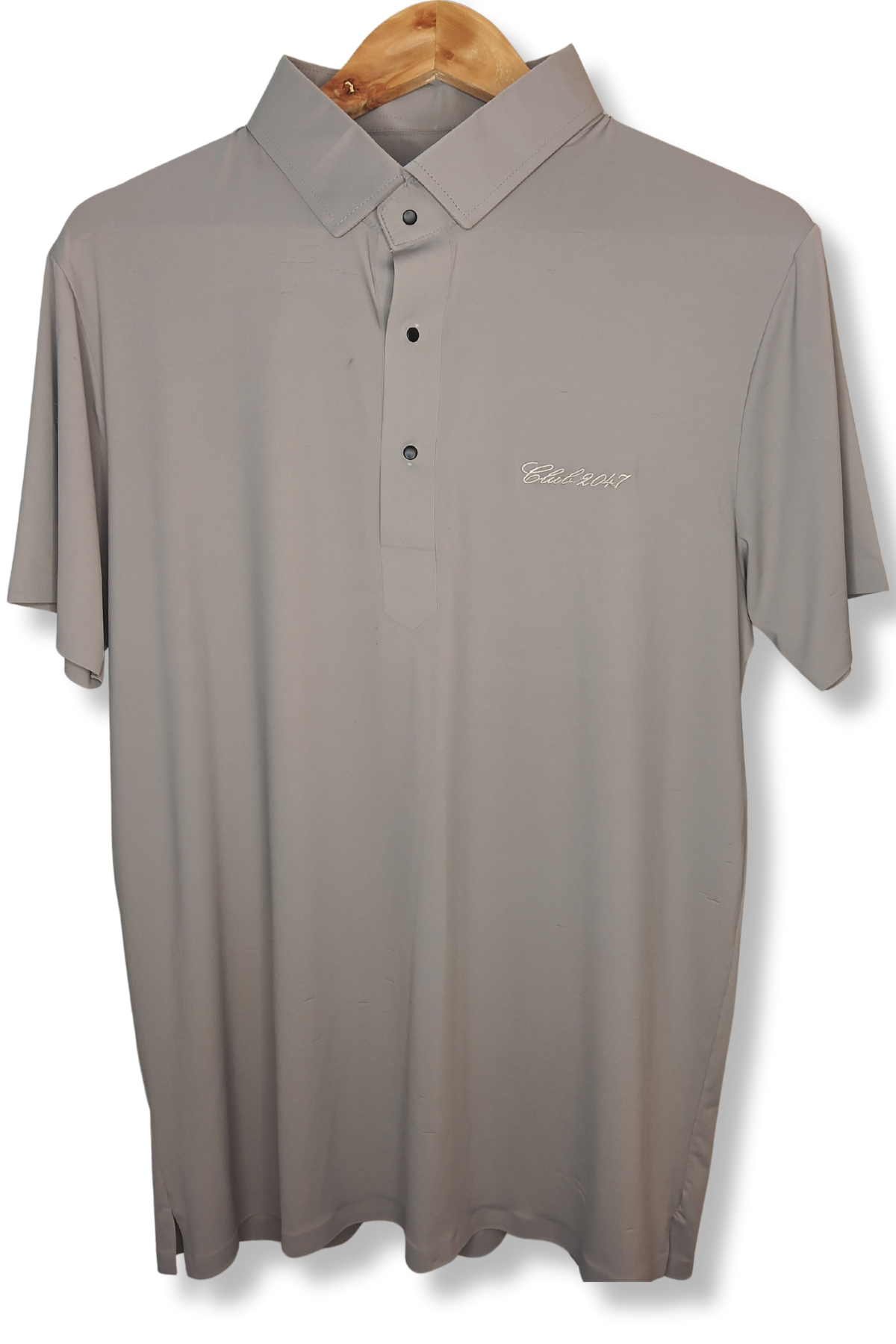 Front view of the Vision Shirt Tee, showcasing its refined semi-spread collar and premium stretchable fabric for all-day wear.
