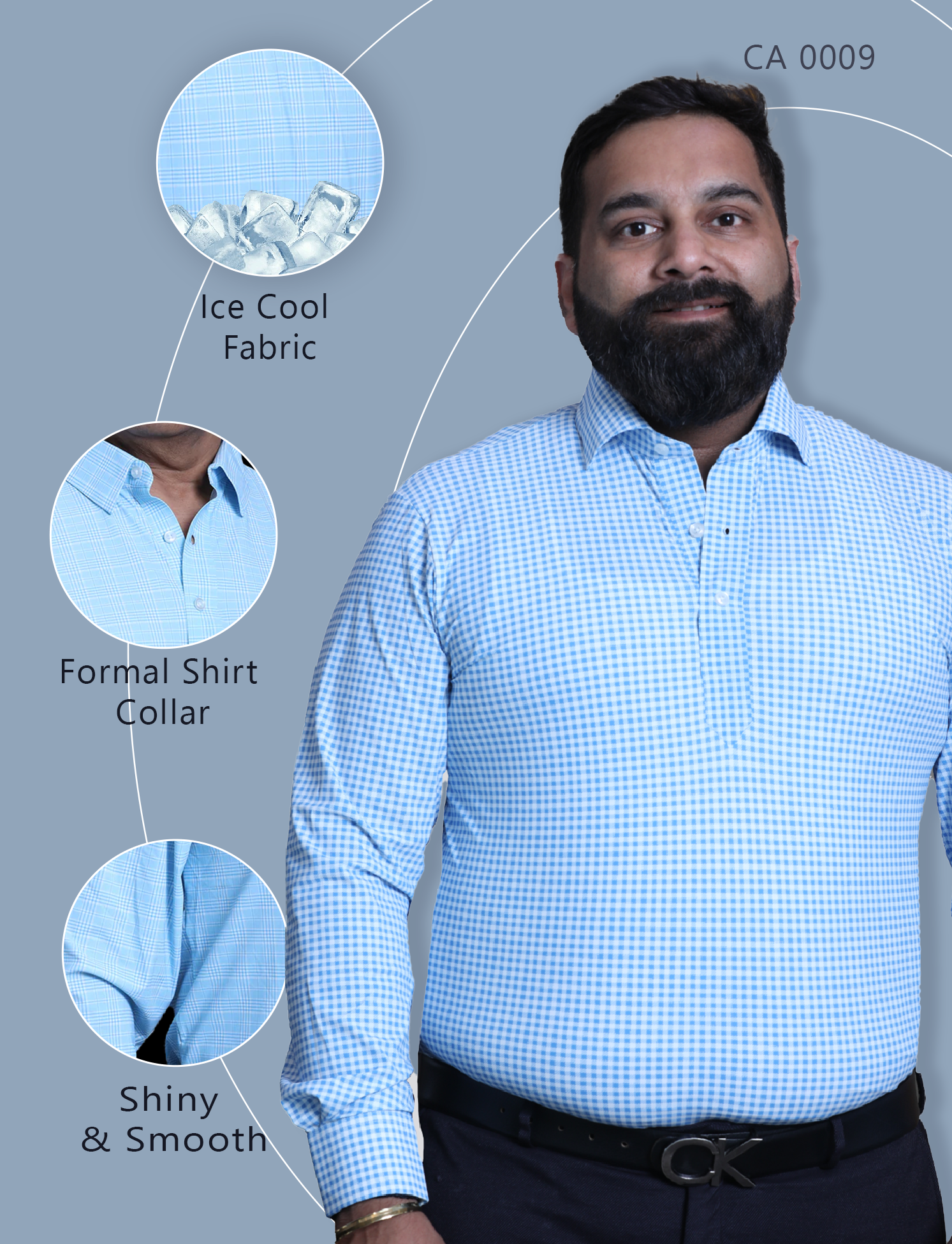 Premium men's checkered office shirt with a crisp hard collar, structured cuffs, and a refined placket. Designed with advanced ice fabric technology for ultra-breathability, moisture-wicking, and a cool touch, ensuring all-day comfort. This wrinkle-resistant, crease-free dress shirt blends timeless checkered patterns with a professional, tailored fit—ideal for corporate offices, business meetings, and smart-casual styling.